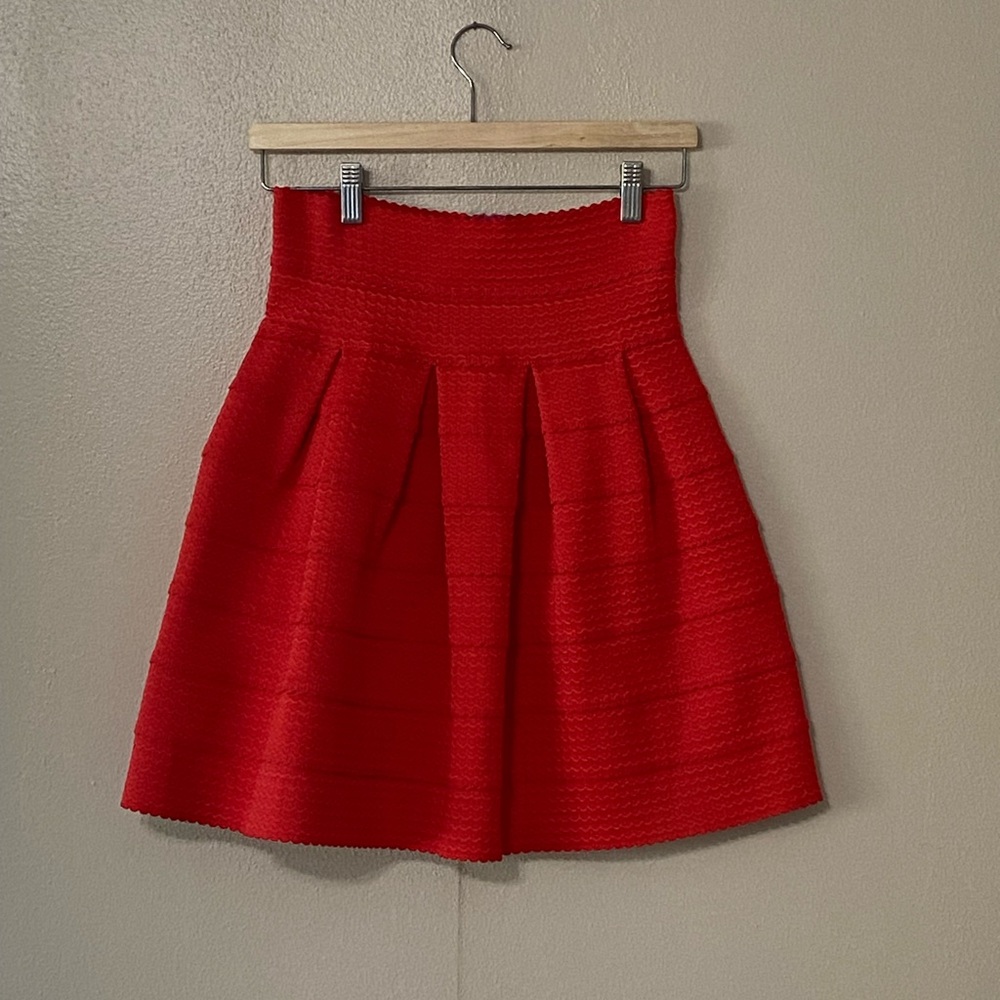 Elegant Red Women's Bubble Skirt